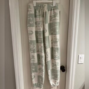 Women’s Zodiac Print Sweatpants - Green and White